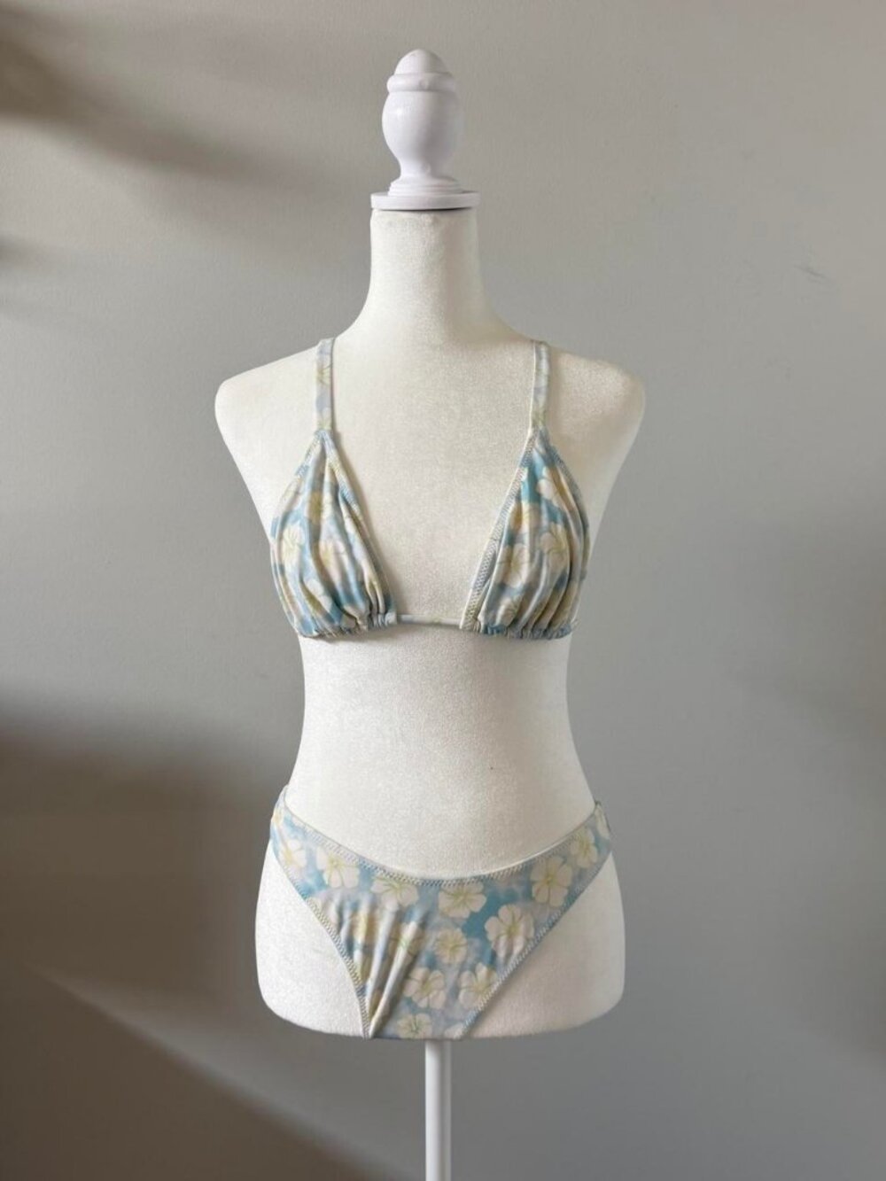 L.A. Hearts by Pacsun Blue and Green Hibiscus Bikini
